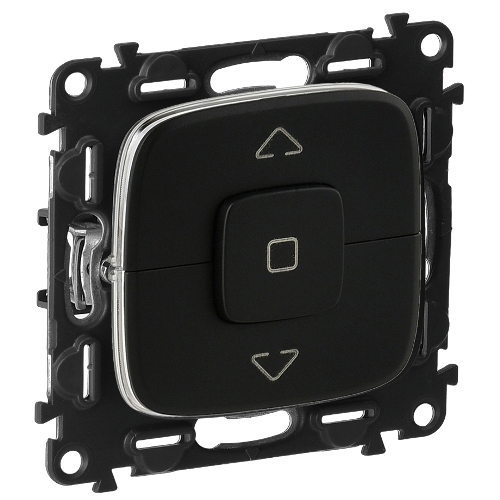 Legrand Valena Allure Выключатель кнопочный 250В для управления жалюзи/штор/тентов безвинтовые зажимы Черный