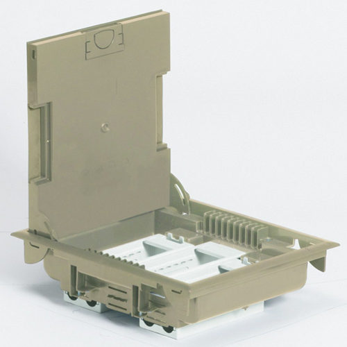 Напольная коробка с глубиной 75-105 мм 12 модулей - под покрытие, бежевый RAL