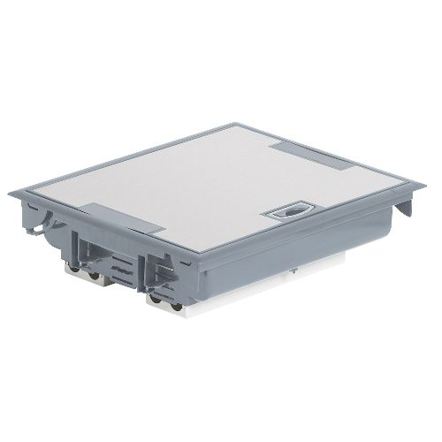 Напольная коробка с глубиной 75-105 мм 24 модуля - антикоррозийное покрытие, серый RAL