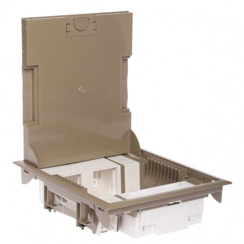 Напольная коробка с глубиной 65 мм 16 модулей — под покрытие, бежевый RAL