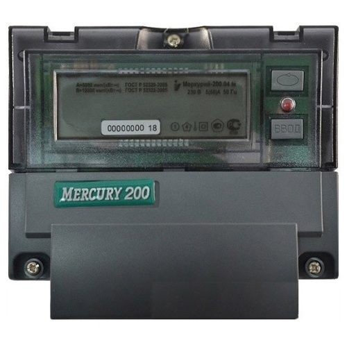 Счетчик электроэнергии Меркурий 200.04 однофазный многотарифный с PLC модемом